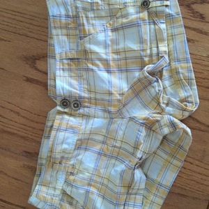 Pl aid yellow shorts